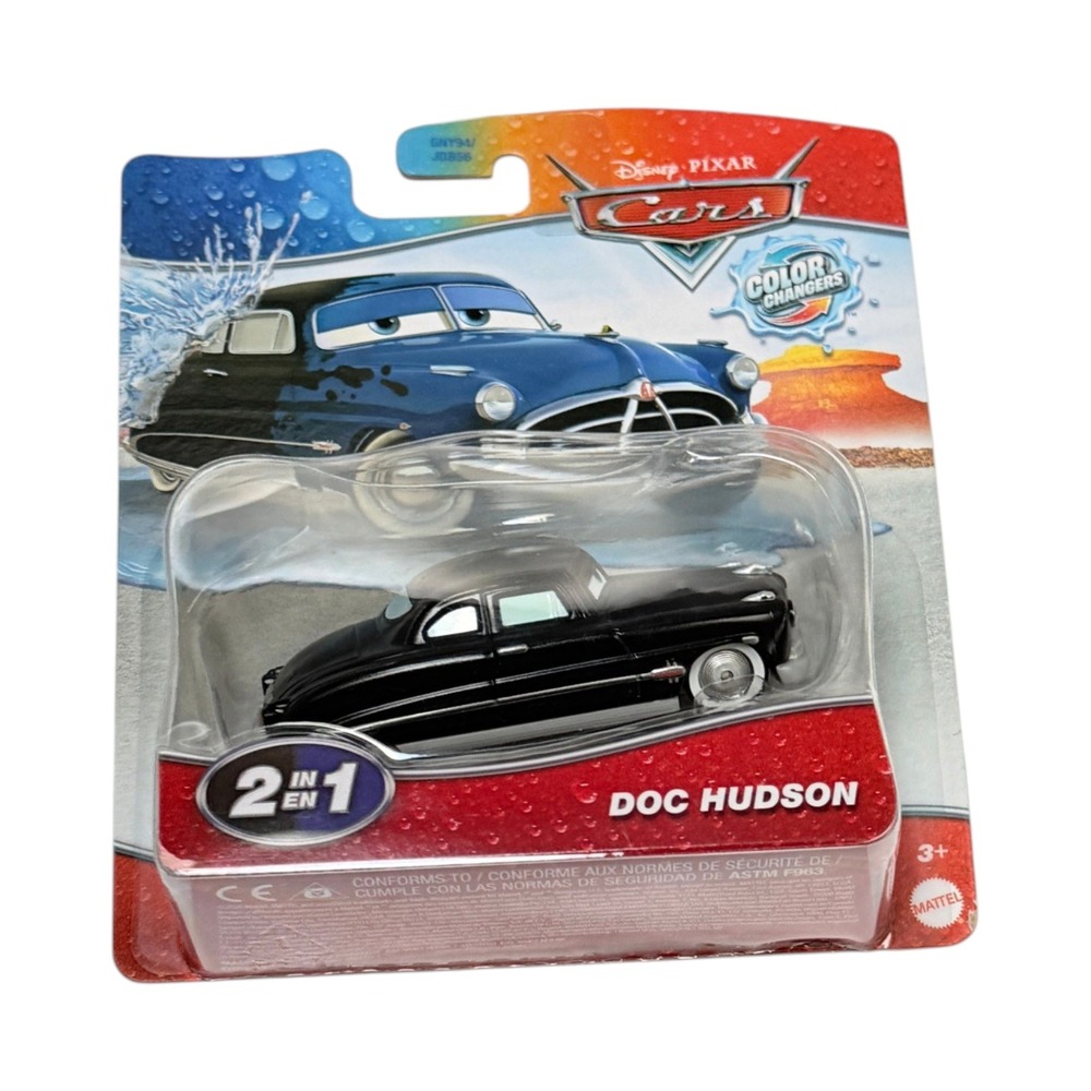 Mattel Disney Pixar Cars Color Changers 2-in 1 Doc Hudson Black Blue New